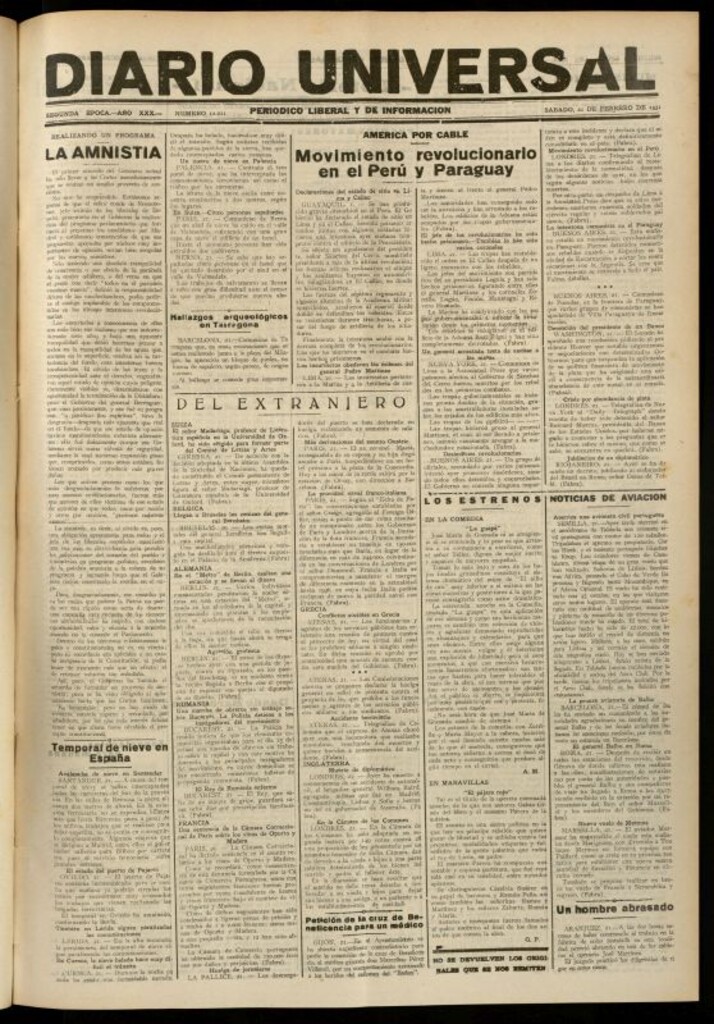 Miniatura de Diario Universal del 21 de febrero de 1931