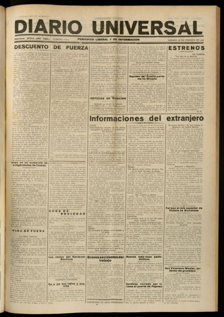Miniatura de Diario Universal del 28 de febrero de 1931