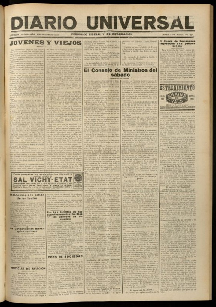 Miniatura de Diario Universal del 2 de marzo de 1931