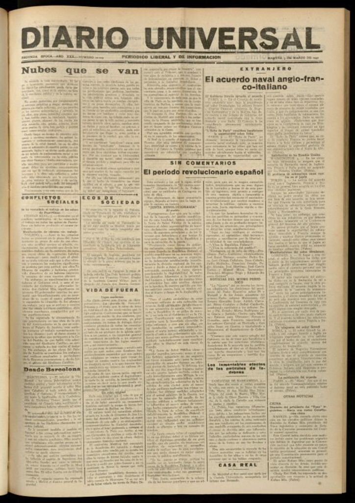 Miniatura de Diario Universal del 3 de marzo de 1931