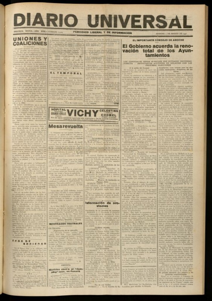 Miniatura de Diario Universal del 7 de marzo de 1931