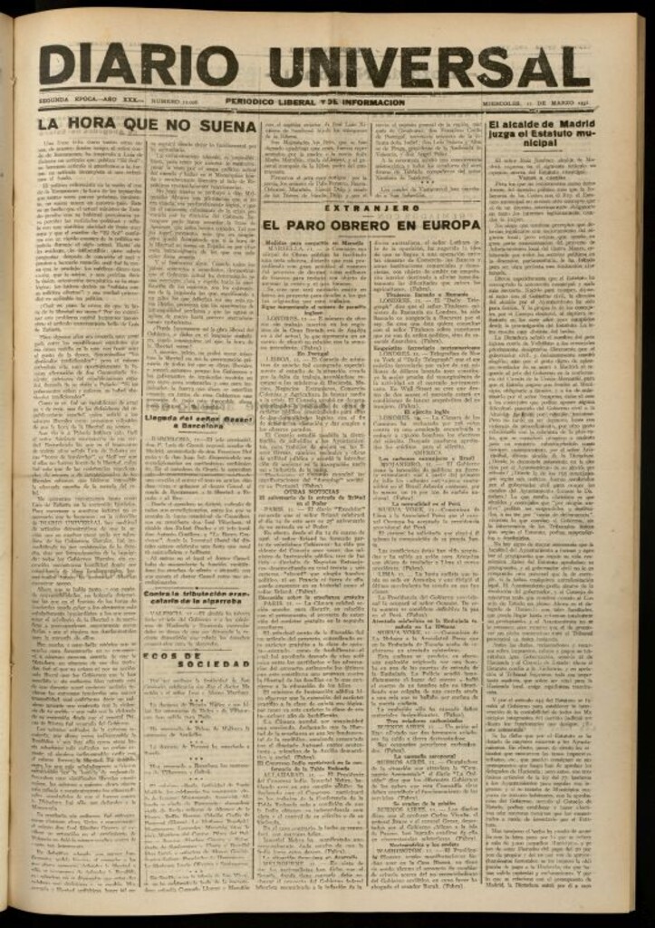 Miniatura de Diario Universal del 11 de marzo de 1931