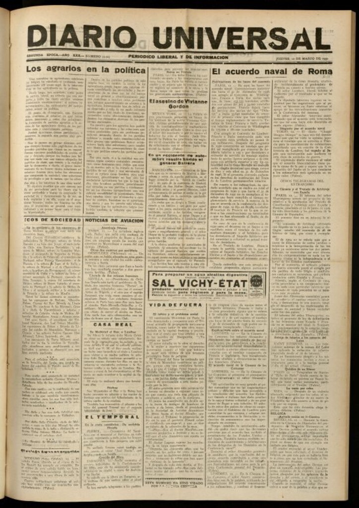 Miniatura de Diario Universal del 12 de marzo de 1931