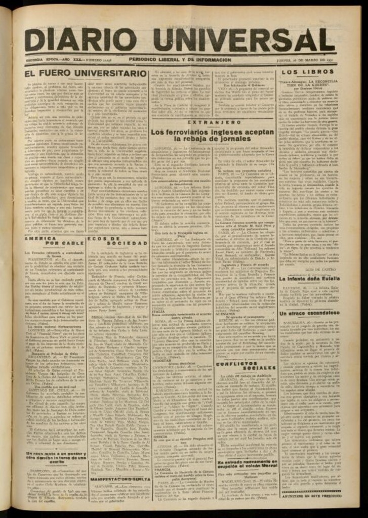 Miniatura de Diario Universal del 26 de marzo de 1931