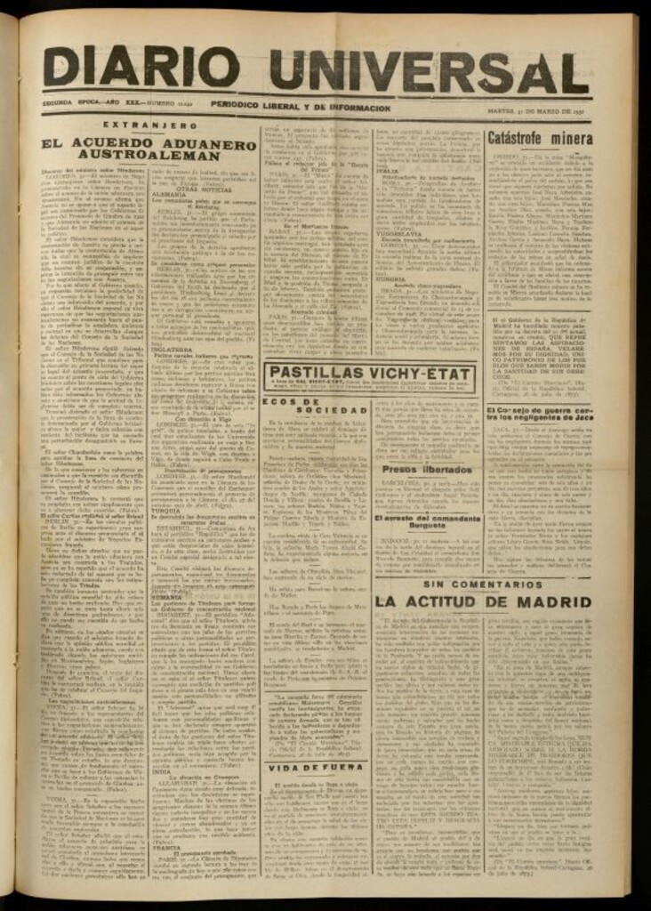 Miniatura de Diario Universal del 31 de marzo de 1931
