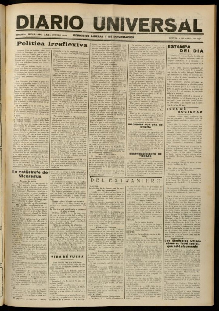 Miniatura de Diario Universal del 2 de abril de 1931