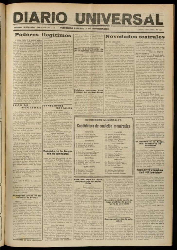 Miniatura de Diario Universal del 6 de abril de 1931