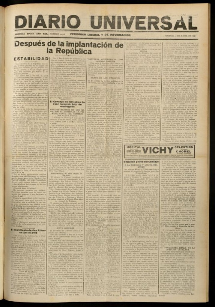 Miniatura de Diario Universal del 17 de abril de 1931
