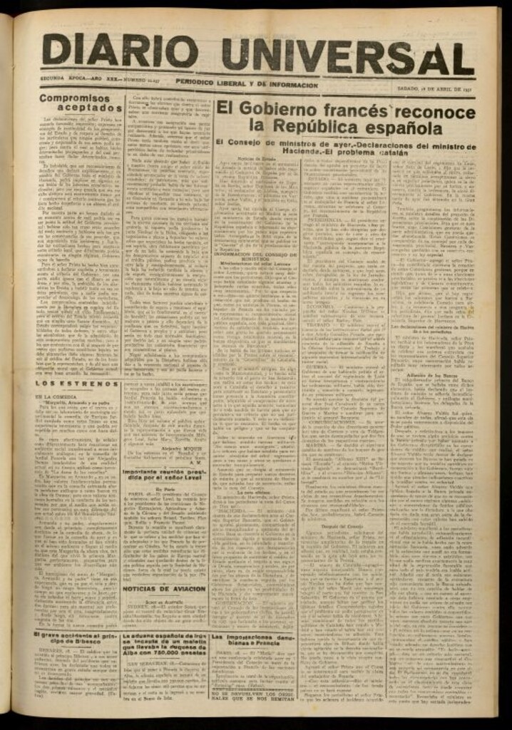 Miniatura de Diario Universal del 18 de abril de 1931