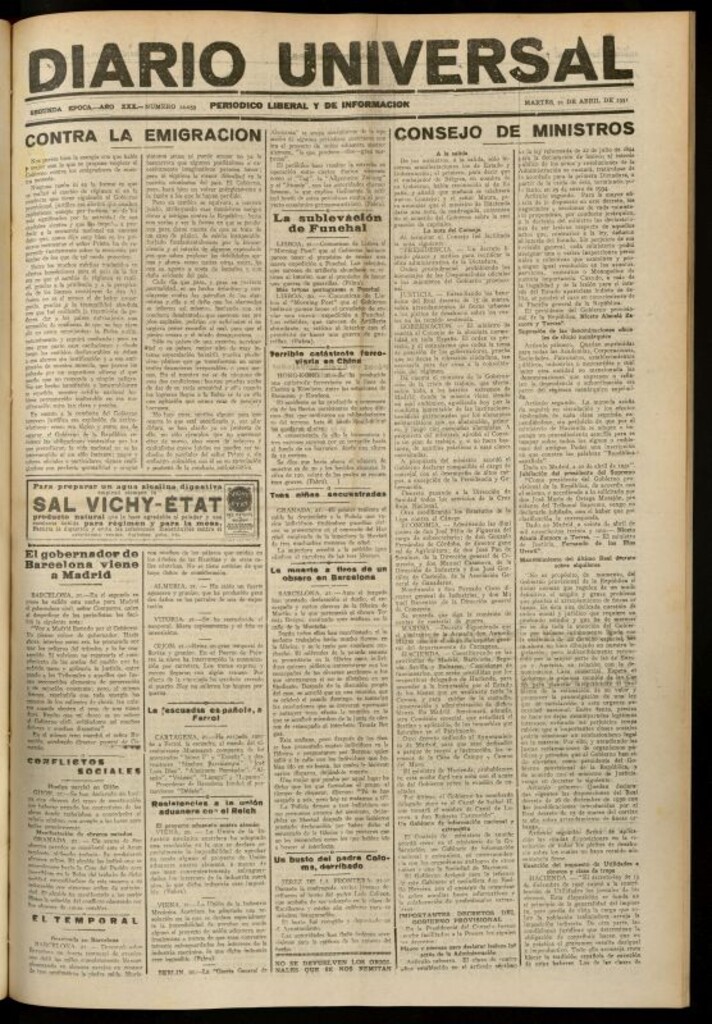 Miniatura de Diario Universal del 21 de abril de 1931