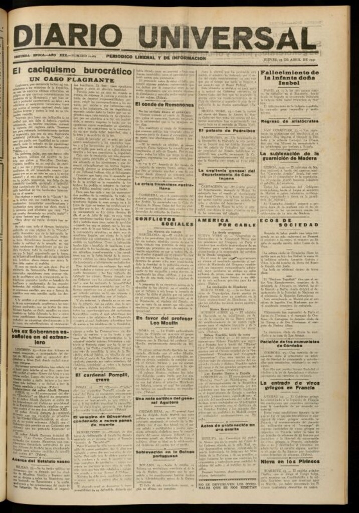 Miniatura de Diario Universal del 23 de abril de 1931