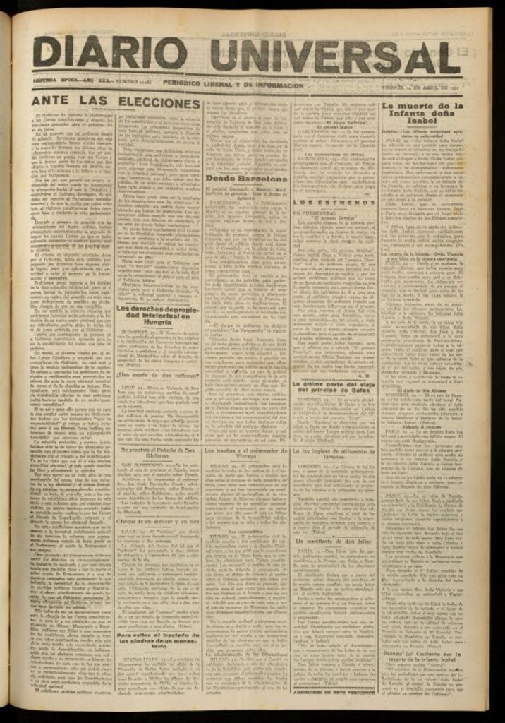 Miniatura de Diario Universal del 24 de abril de 1931
