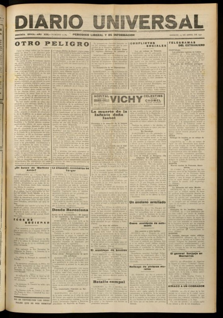Miniatura de Diario Universal del 25 de abril de 1931