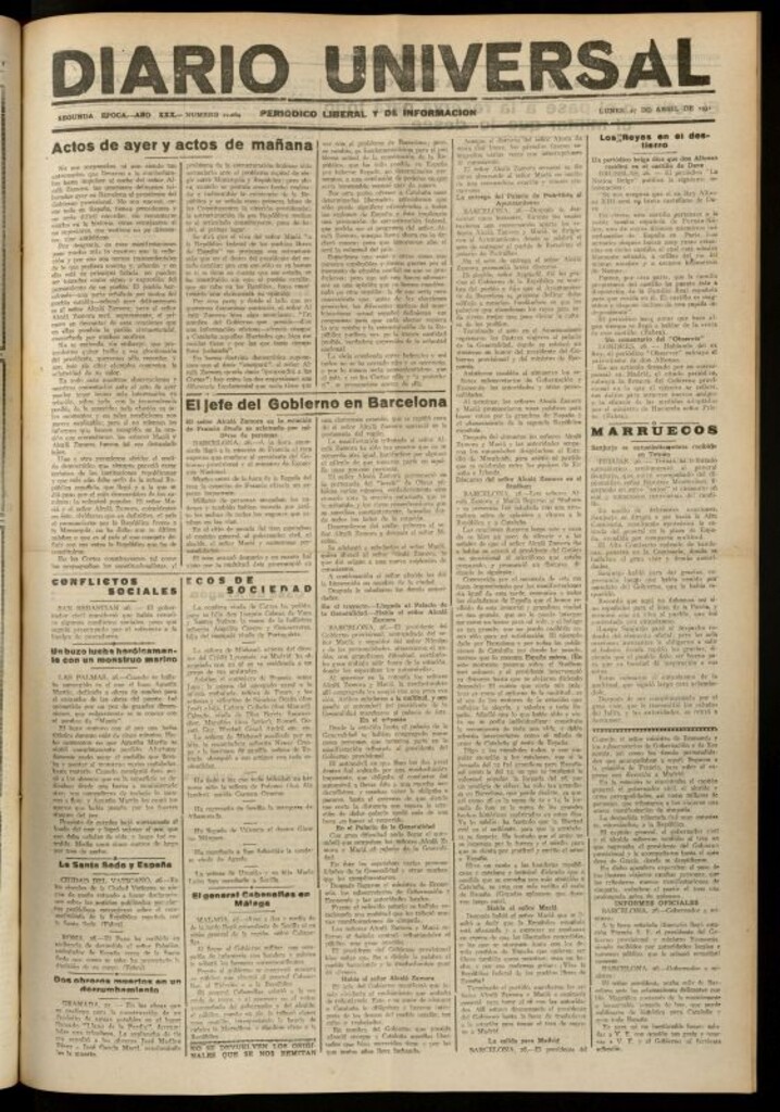 Miniatura de Diario Universal del 27 de abril de 1931