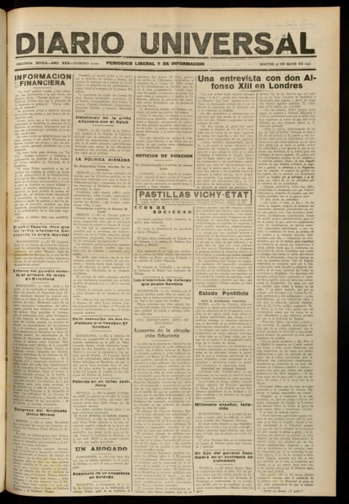 Miniatura de Diario Universal del 5 de mayo de 1931