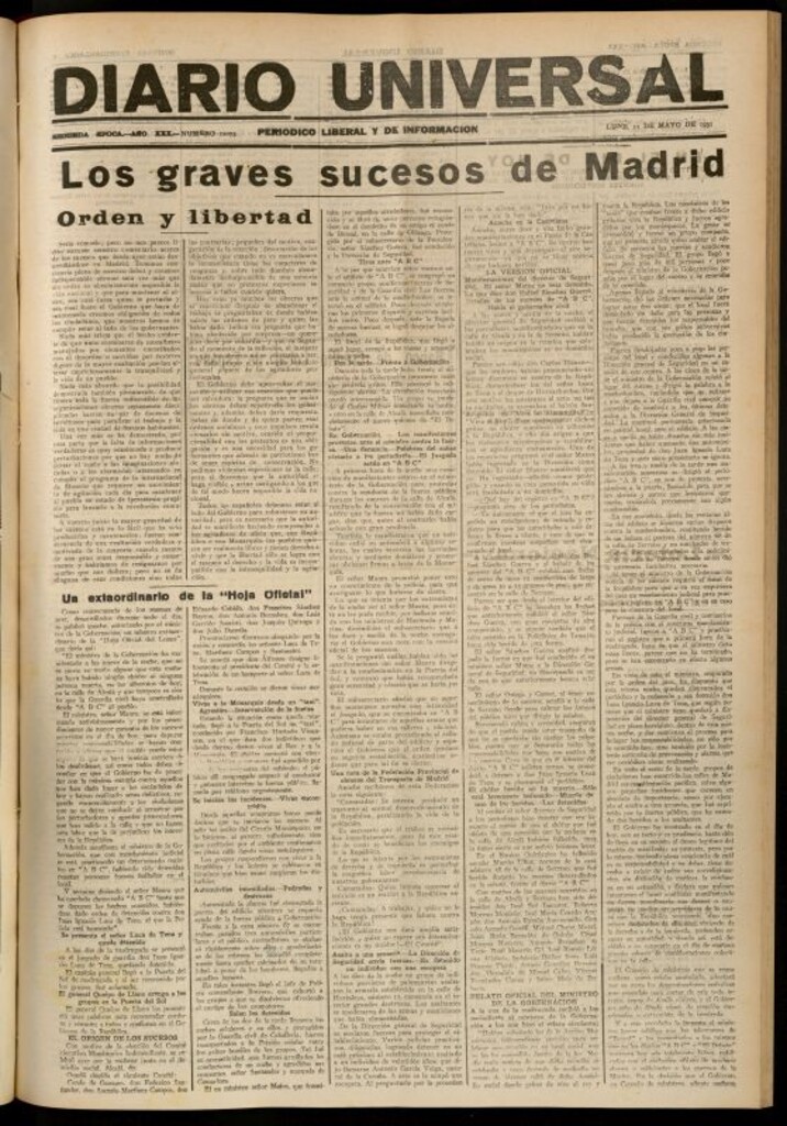 Miniatura de Diario Universal del 11 de mayo de 1931