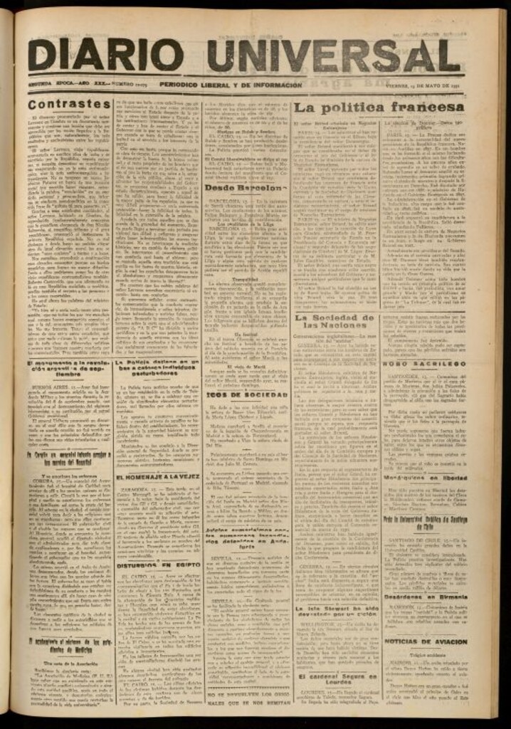 Miniatura de Diario Universal del 15 de mayo de 1931