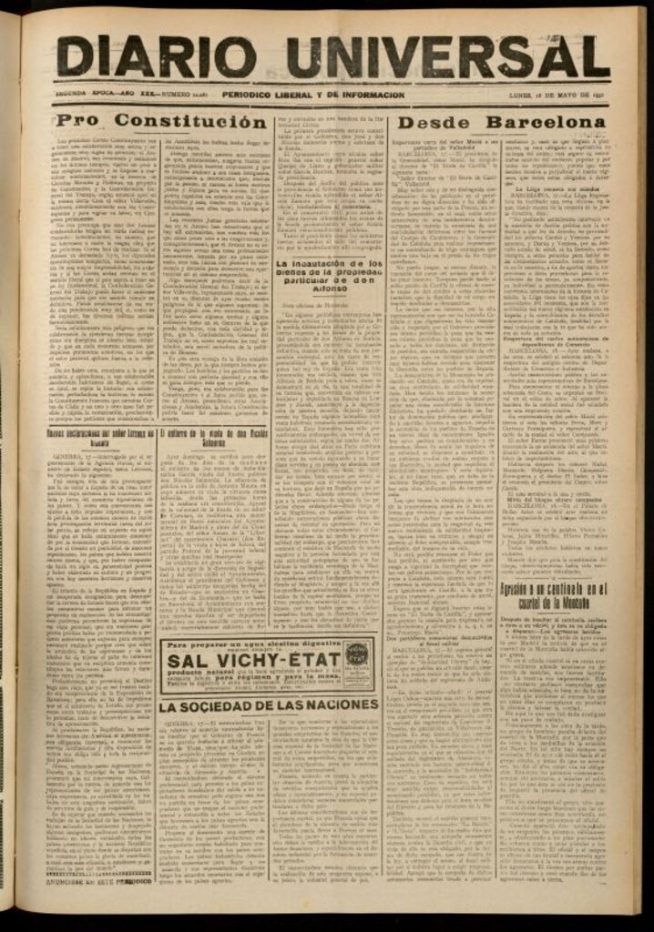 Miniatura de Diario Universal del 18 de mayo de 1931