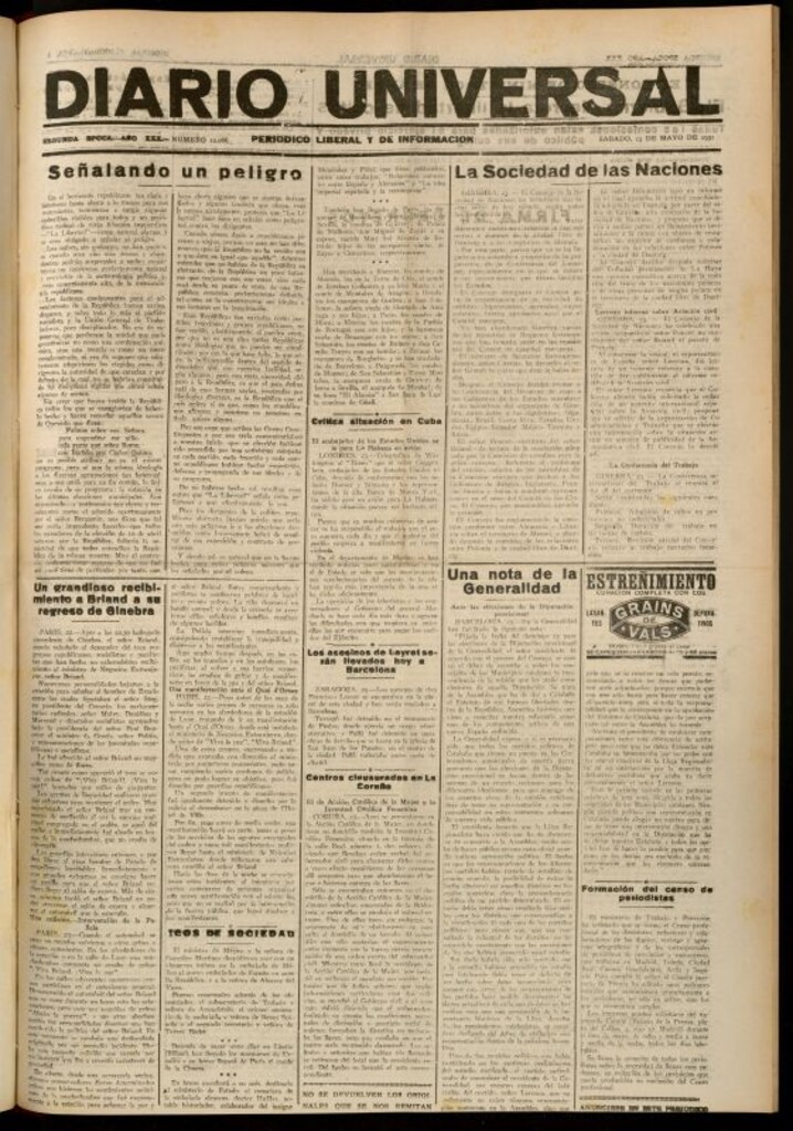Miniatura de Diario Universal del 23 de mayo de 1931