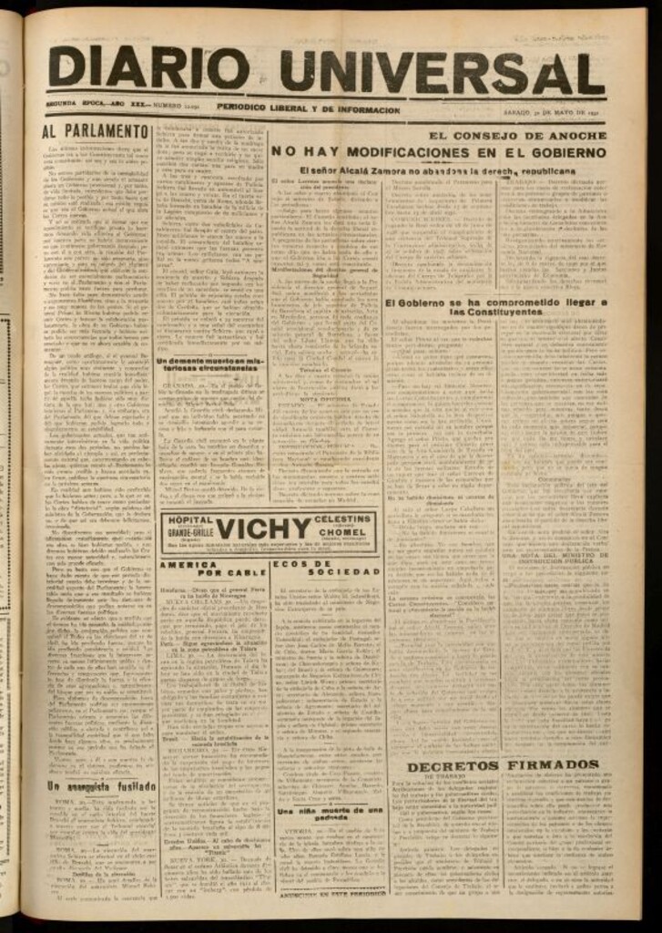 Miniatura de Diario Universal del 30 de mayo de 1931