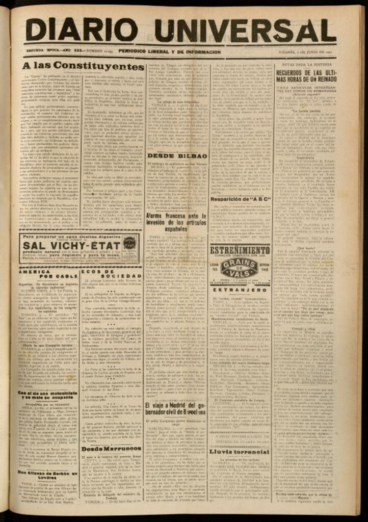 Miniatura de Diario Universal del 5 de junio de 1931