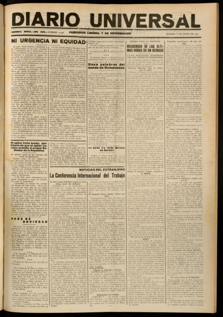 Miniatura de Diario Universal del 6 de junio de 1931