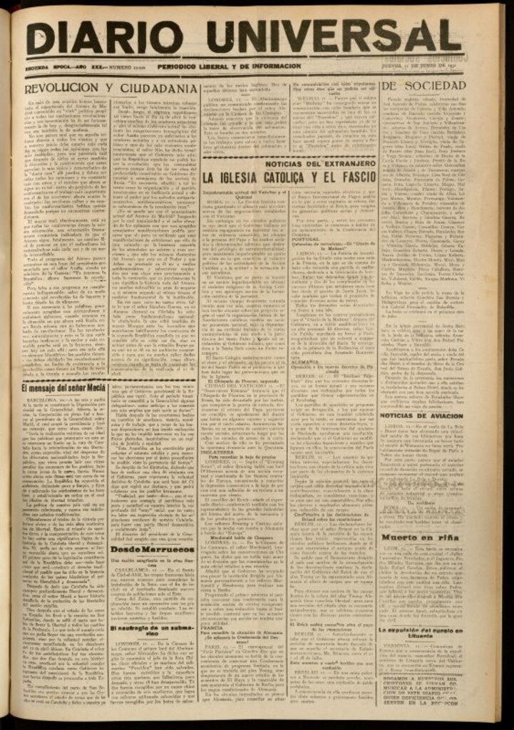 Miniatura de Diario Universal del 11 de junio de 1931