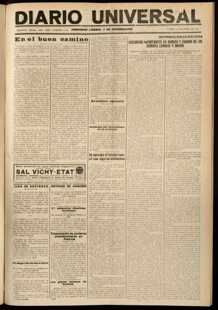 Miniatura de Diario Universal del 15 de junio de 1931