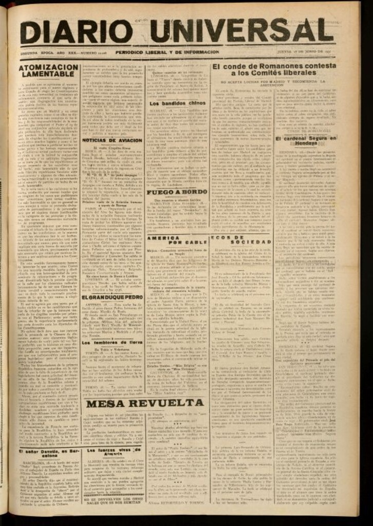 Miniatura de Diario Universal del 18 de junio de 1931