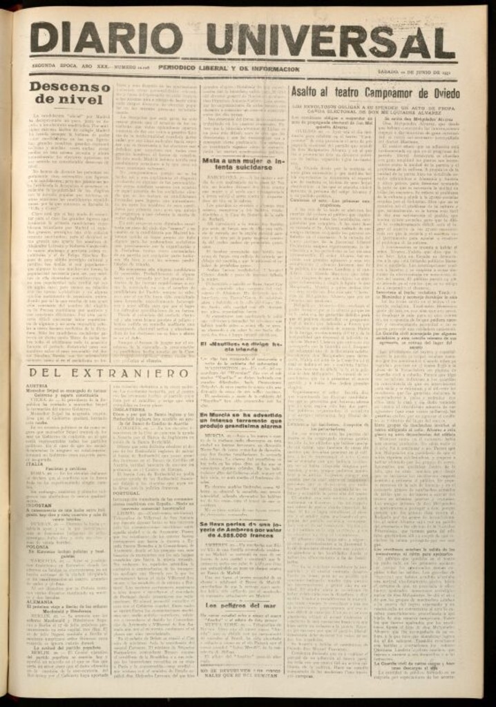 Miniatura de Diario Universal del 20 de junio de 1931