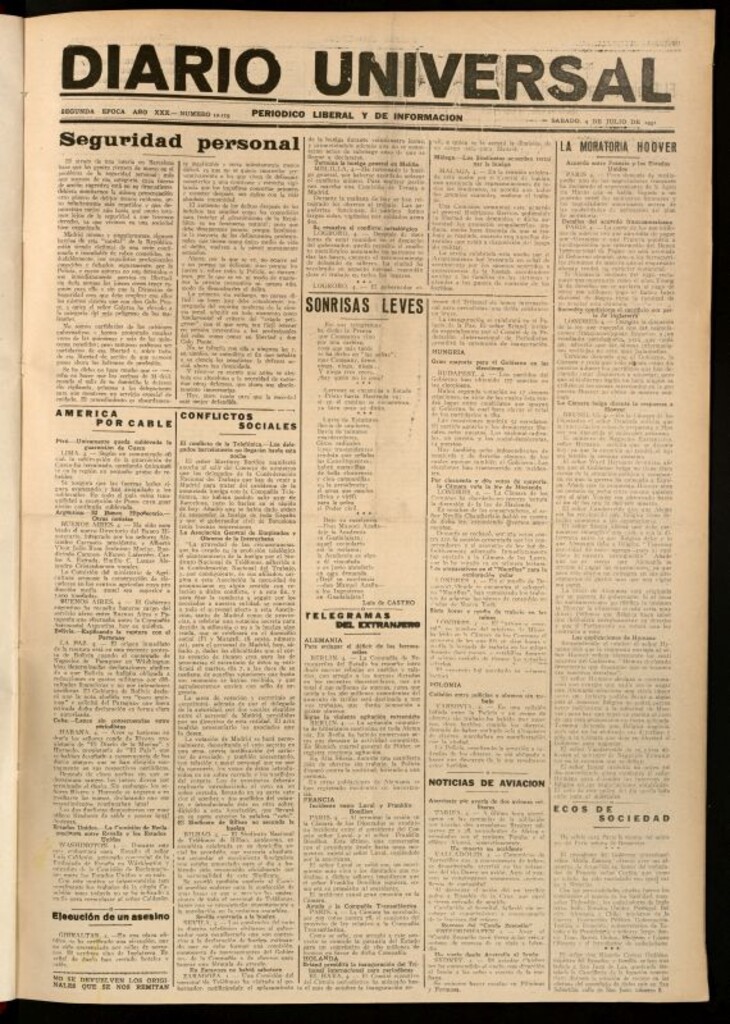 Miniatura de Diario Universal del 4 de julio de 1931