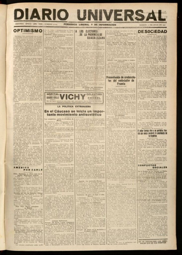 Miniatura de Diario Universal del 11 de julio de 1931