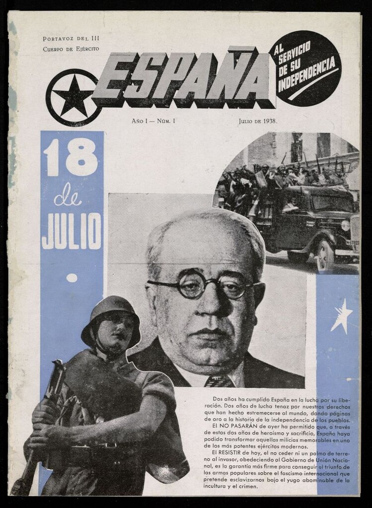 Miniatura de España: portavoz del III Cuerpo de ejército