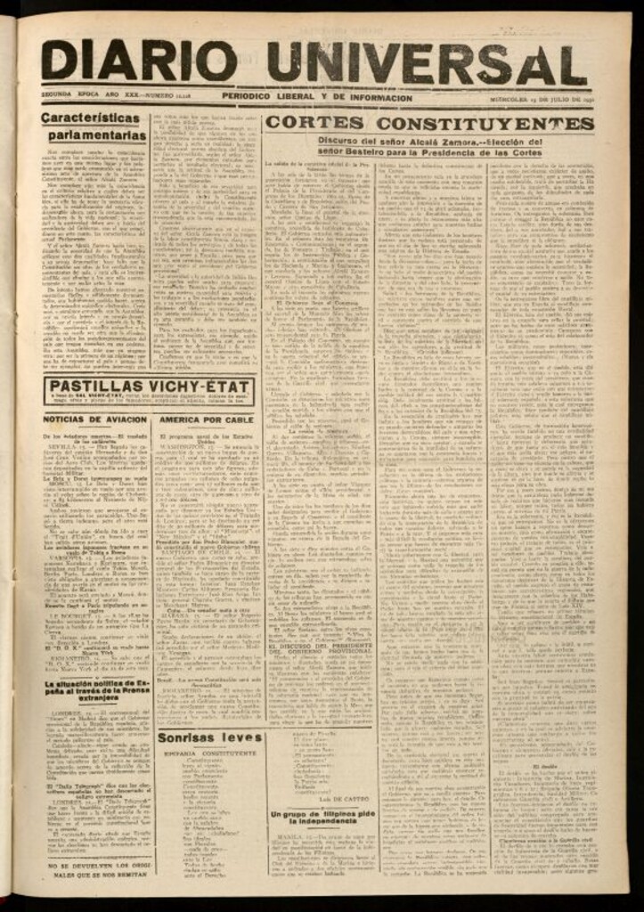 Miniatura de Diario Universal del 15 de julio de 1931