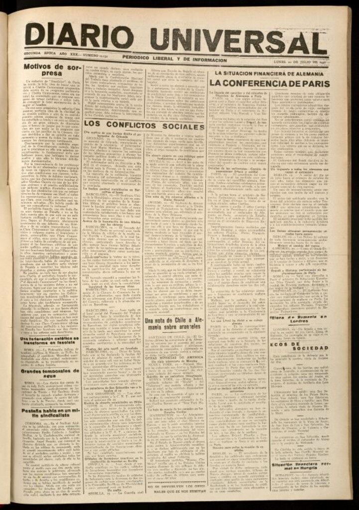 Miniatura de Diario Universal del 20 de julio de 1931