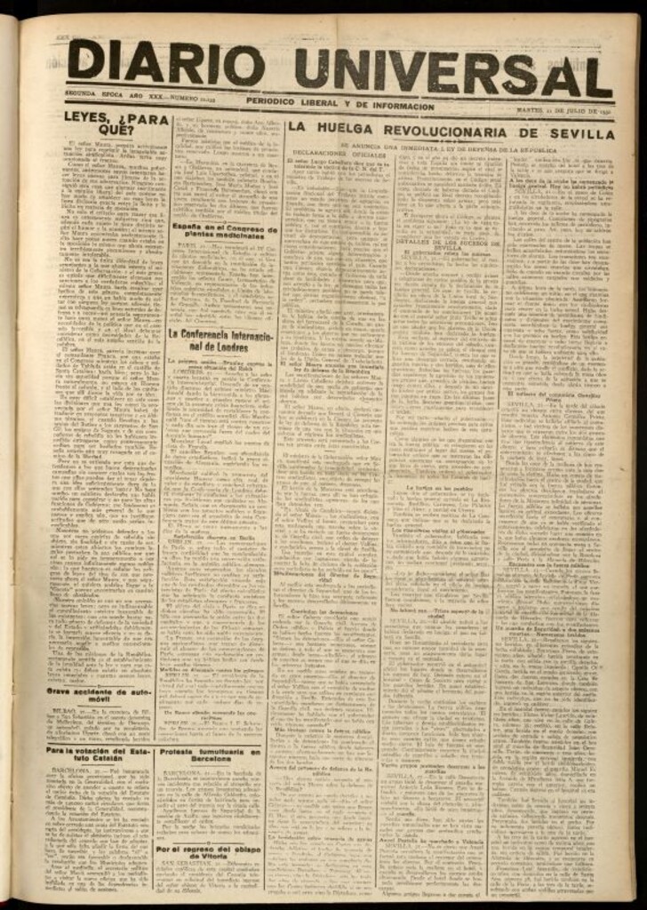Miniatura de Diario Universal del 21 de julio de 1931