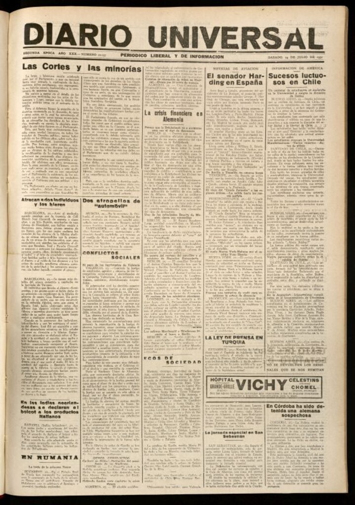 Miniatura de Diario Universal del 25 de julio de 1931