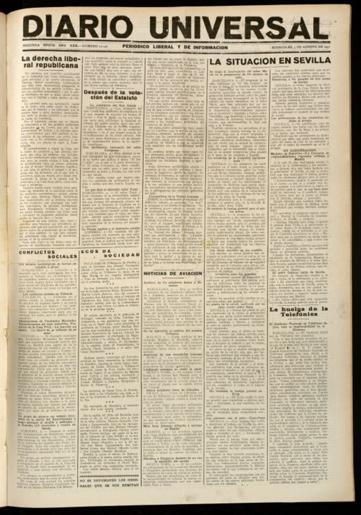 Miniatura de Diario Universal del 5 de agosto de 1931