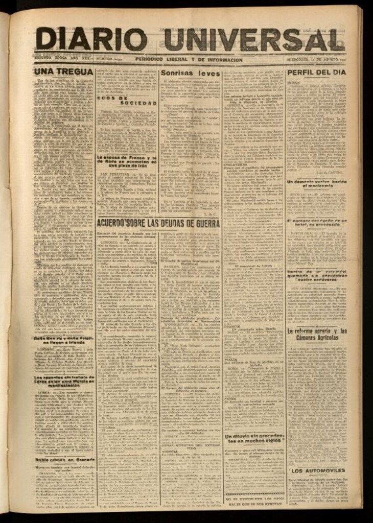 Miniatura de Diario Universal del 12 de agosto de 1931