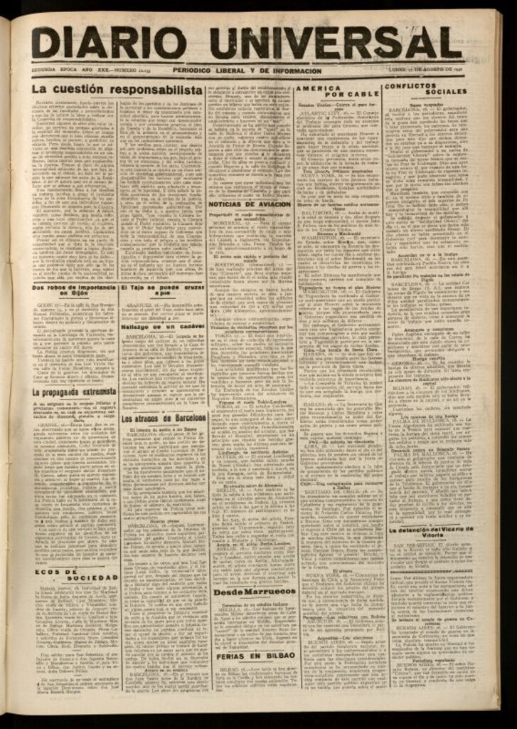 Miniatura de Diario Universal del 17 de agosto de 1931