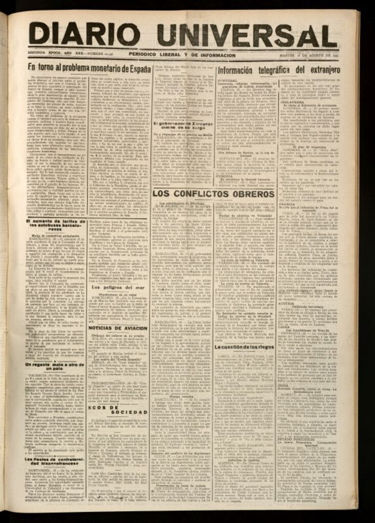 Miniatura de Diario Universal del 18 de agosto de 1931