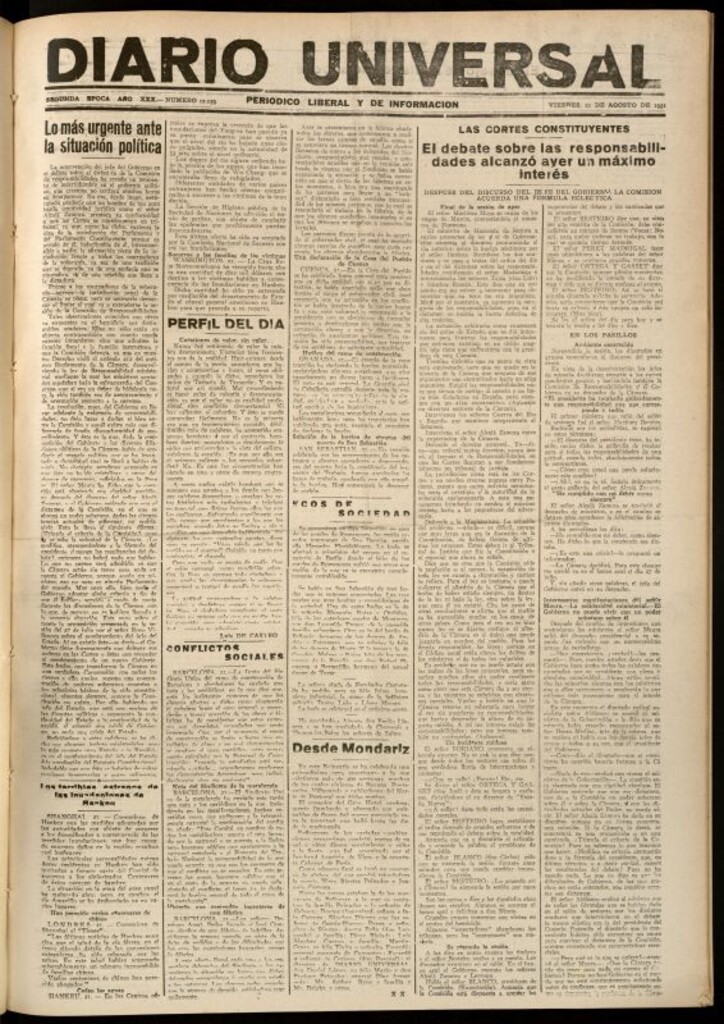 Miniatura de Diario Universal del 21 de agosto de 1931