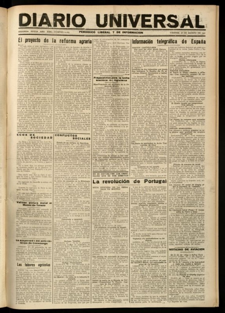 Miniatura de Diario Universal del 28 de agosto de 1931