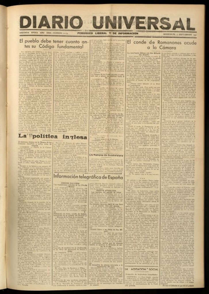 Miniatura de Diario Universal del 9 de septiembre de 1931