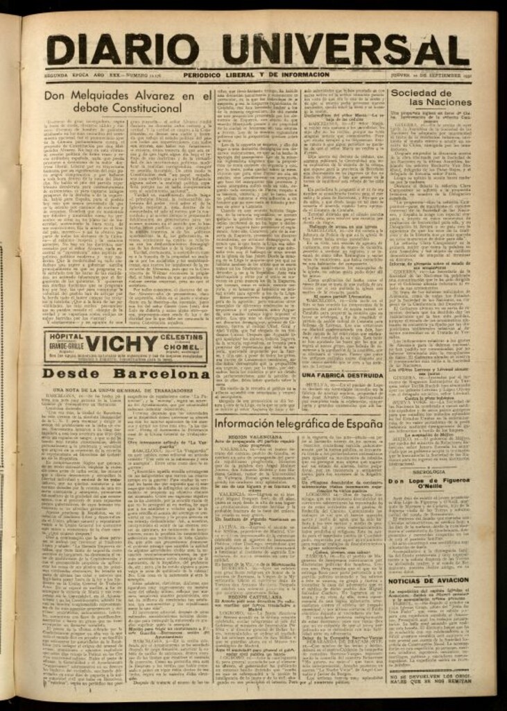 Miniatura de Diario Universal del 10 de septiembre de 1931