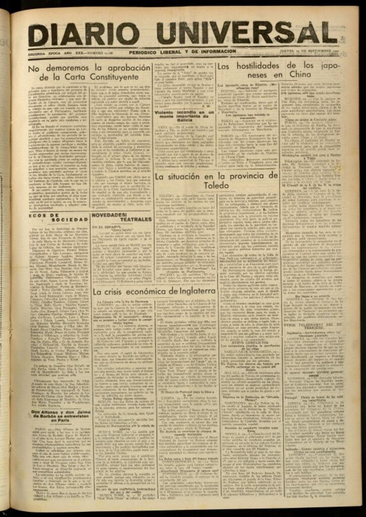 Miniatura de Diario Universal del 24 de septiembre de 1931