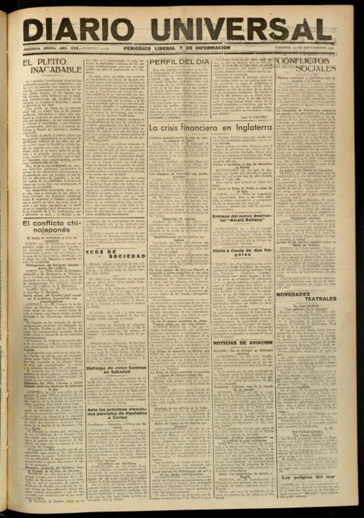 Miniatura de Diario Universal del 25 de septiembre de 1931