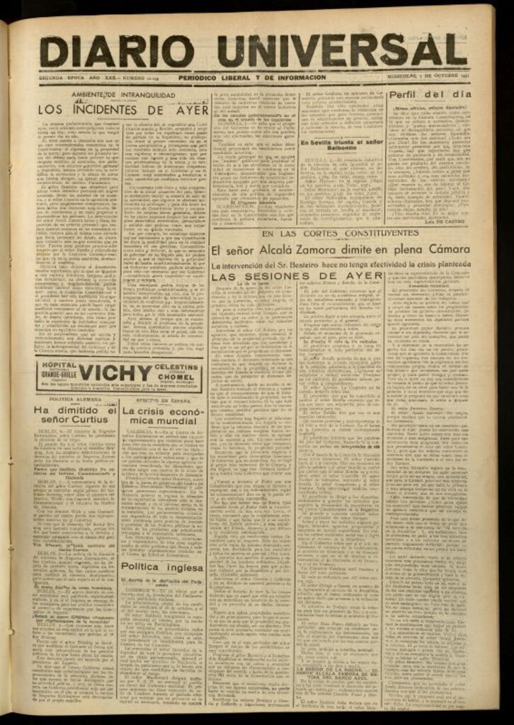 Miniatura de Diario Universal del 7 de octubre de 1931