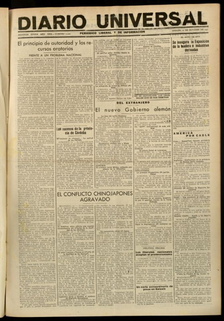 Miniatura de Diario Universal del 10 de octubre de 1931