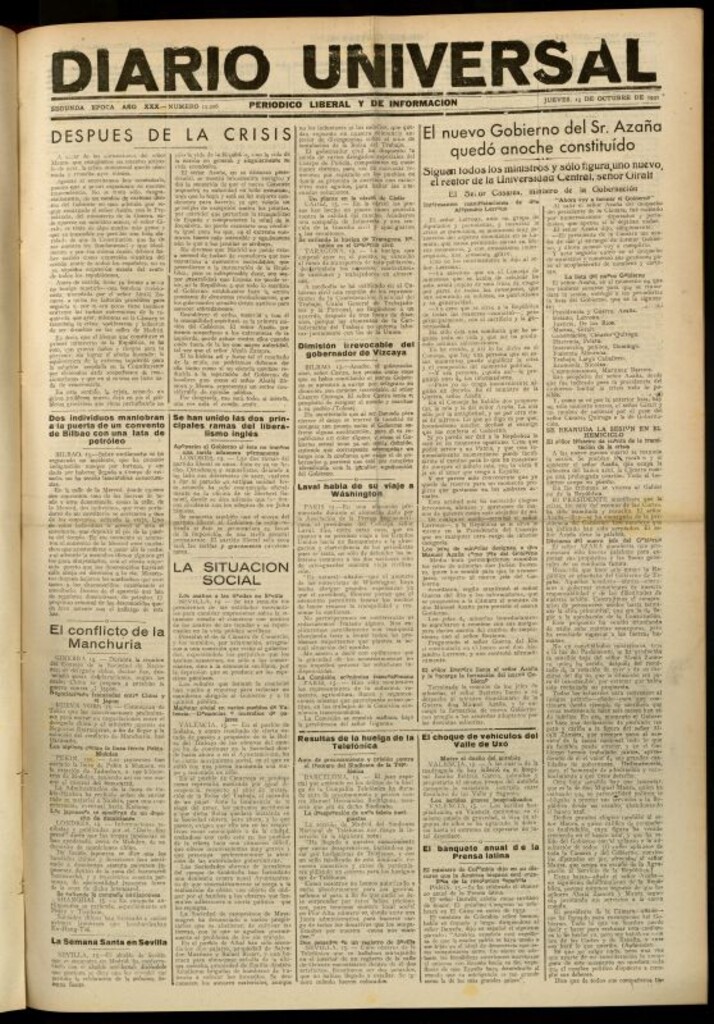 Miniatura de Diario Universal del 15 de octubre de 1931